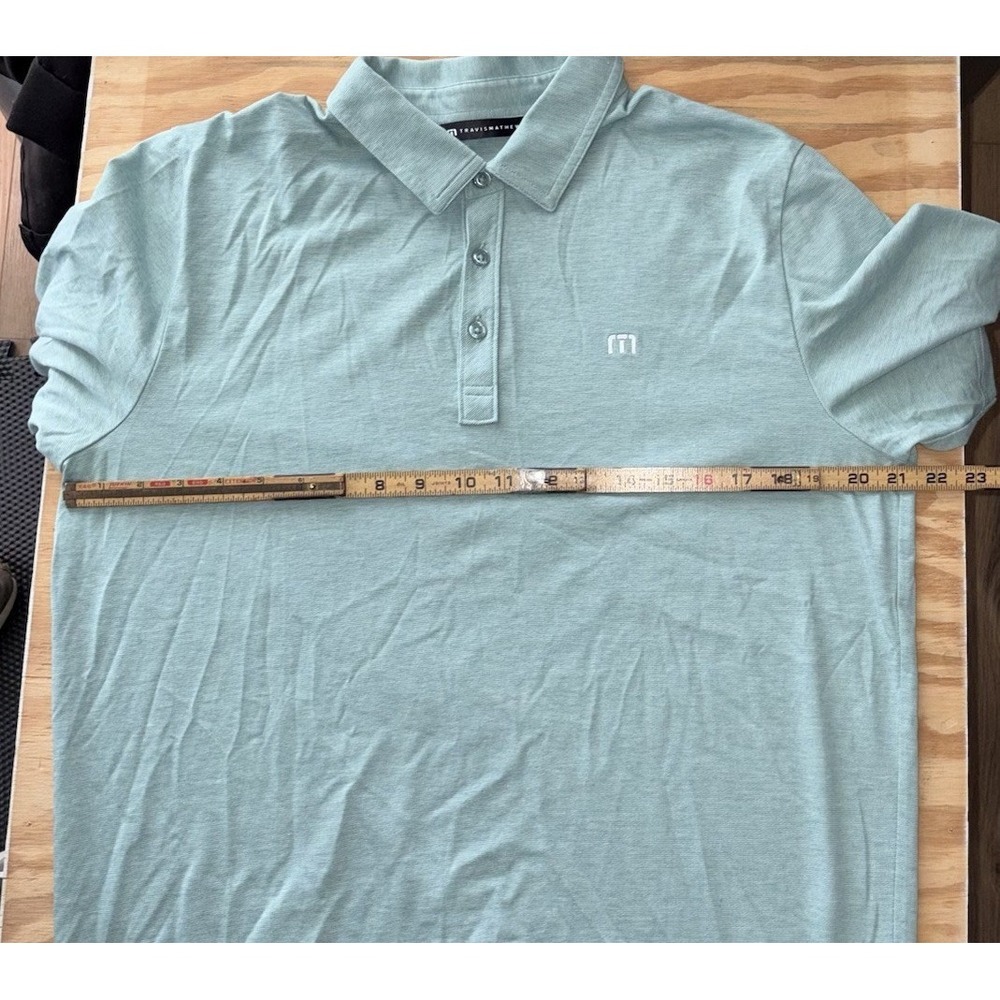 Travis Mathew Performance Golf Polo Large Seafoam Green Solid Cotten Blend - Picture 3 of 9